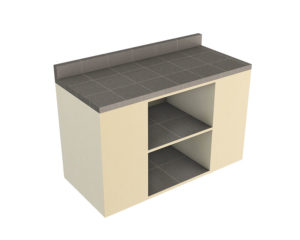 Open Shelves: 24" width x 30" height x cabinet depth - 1 shelf.