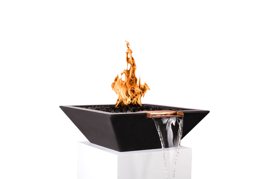 Outdoor Plus: Concrete GFRC Fire & Water Bowl. Available in 24"x24" / 30"x30" / 36"x36"