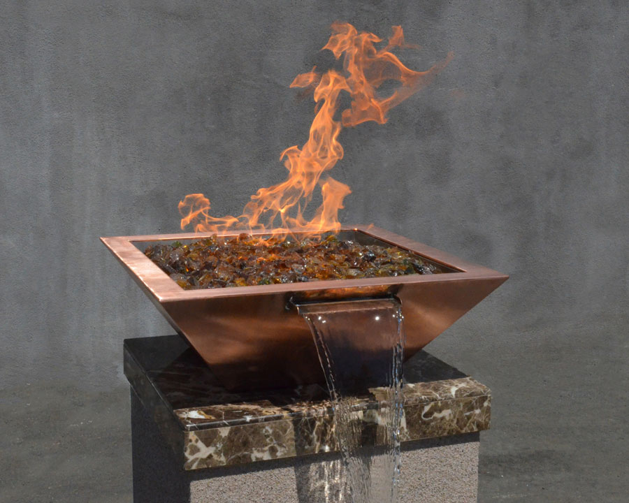 Outdoor Plus: Copper Fire & Water Bowl. Available in 24"x24" / 30"x30" / 36"x36"