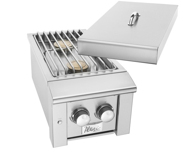 Alturi Double Side Burner - Summerset: The Alturi Natural Gas/Liquid Propane Double Side Burner features two heavy duty 17,500 BTU solid brass burners for enhanced performance and superior heat retention.