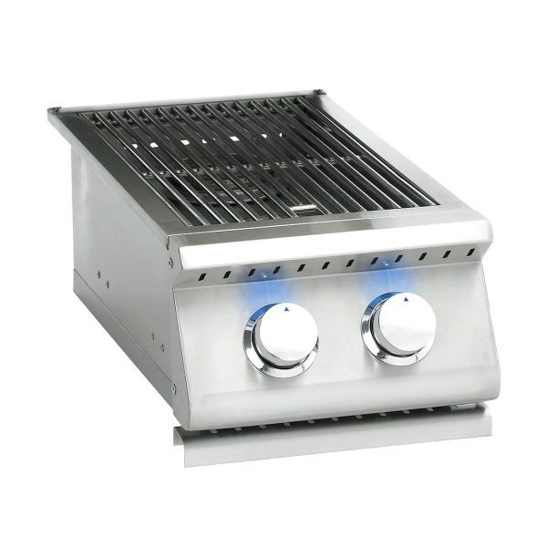 Sizzler Pro Double Side Burner - Summerset: The Sizzler Double Side Burner features #304 stainless steel construction, 30,000 BTUs of power, heavy stainless steel grates, stainless steel lid, sleek design, and industry-top warranty.
